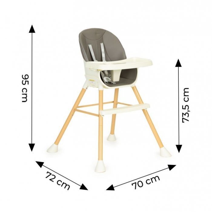 Ecotoys Scaun de masa 2 in 1 HA-018 gri