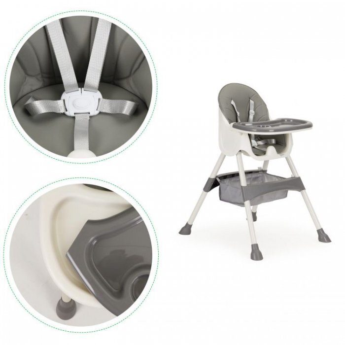 Ecotoys Scaun de masa 2 in 1 HC-823 gri