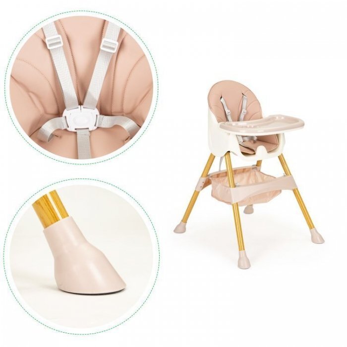 Ecotoys Scaun de masa 2 in 1 HC-823S Roz