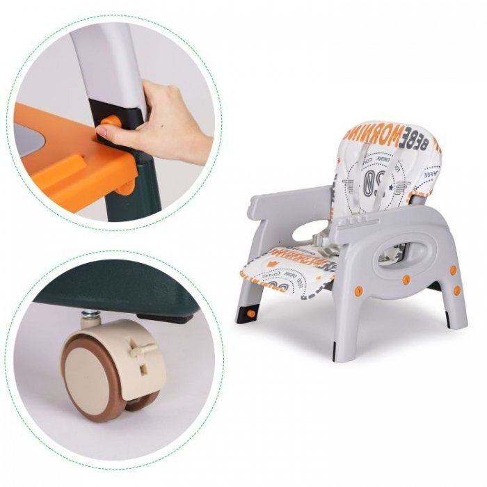Ecotoys Scaun de masa 2 in 1 pentru copii Portocaliu