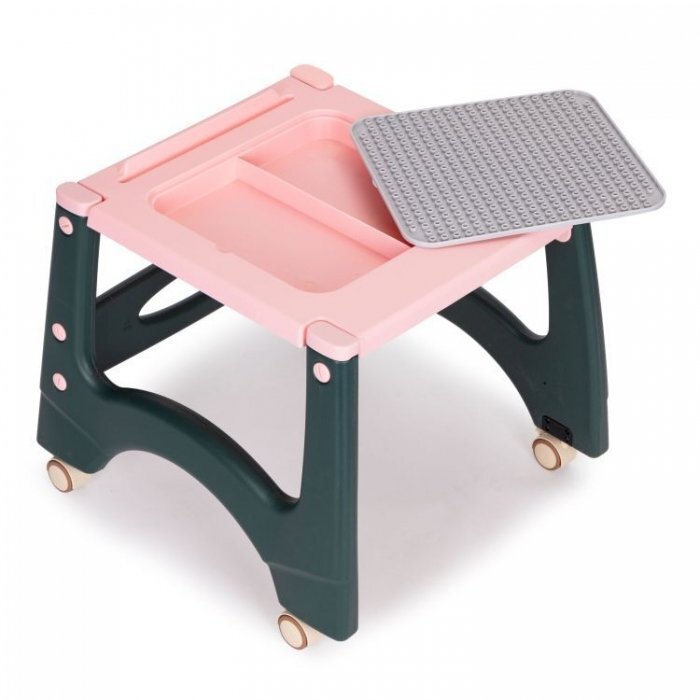Ecotoys Scaun de masa 2 in 1 pentru copii Roz
