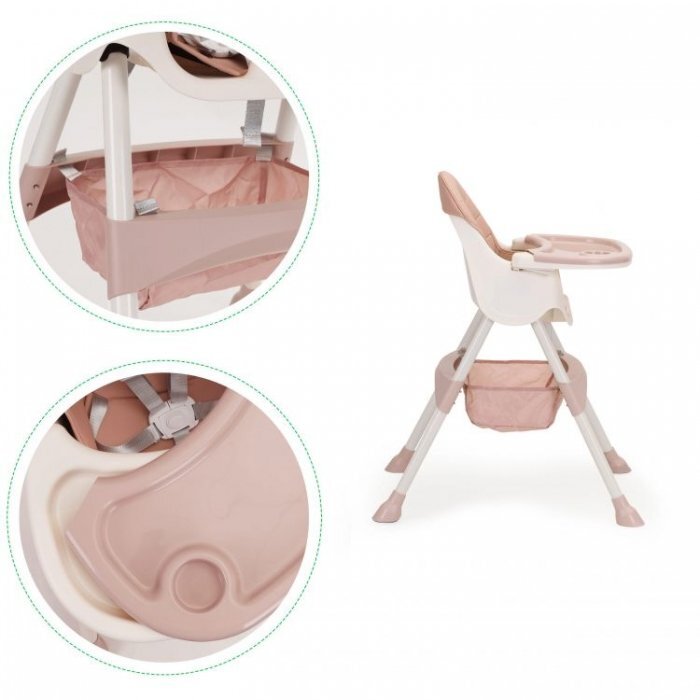 Ecotoys Scaun de masa 2 in 1 Roz