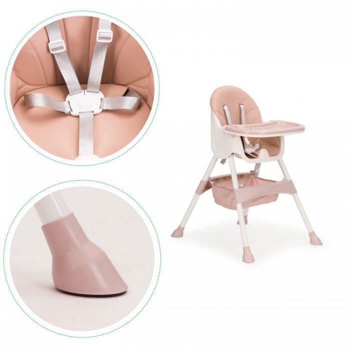 Ecotoys Scaun de masa 2 in 1 Roz