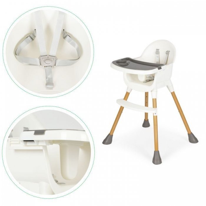 Ecotoys Scaun de masa pentru copii HA-042 alb