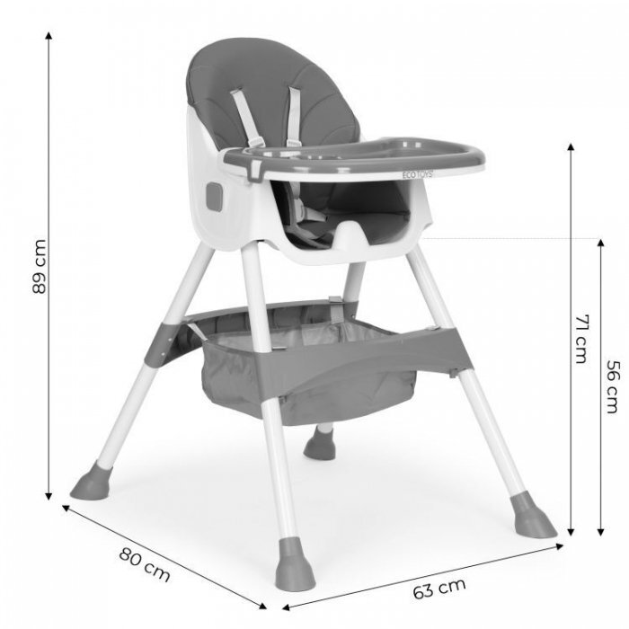 Ecotoys Scaun de masa pentru copii HC521 Gri