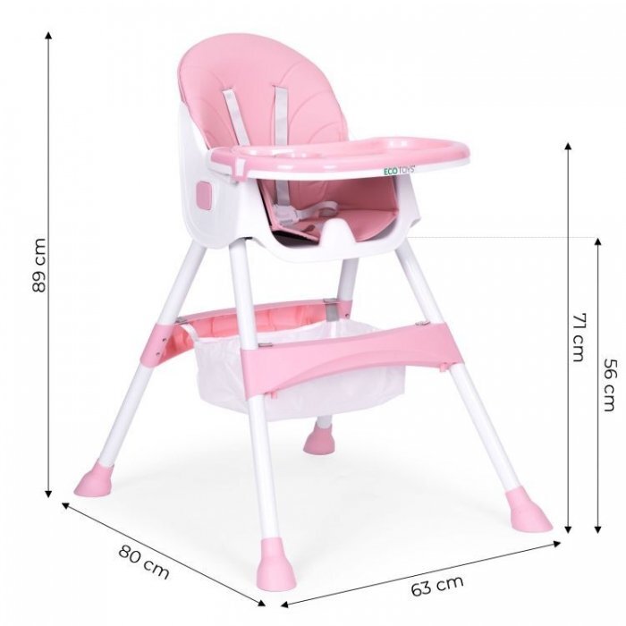 Ecotoys Scaun de masa pentru copii HC521 Roz
