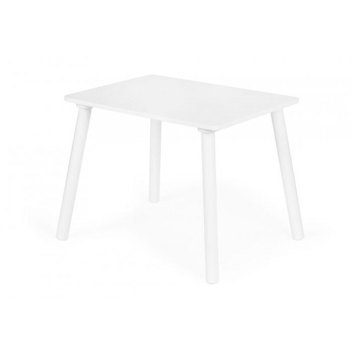 Ecotoys Set de masa cu doua scaune pentru copii alb