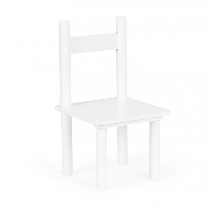 Ecotoys Set de masa cu doua scaune pentru copii alb