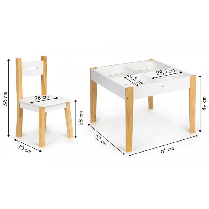 Ecotoys Set de masa cu doua scaune pentru copii OTI43
