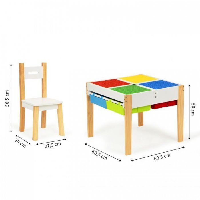 Ecotoys Set de masa cu doua scaune pentru copii XKF002