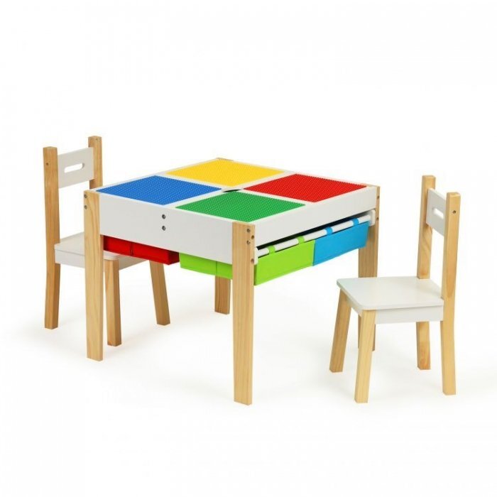 Ecotoys Set de masa cu doua scaune pentru copii XKF002
