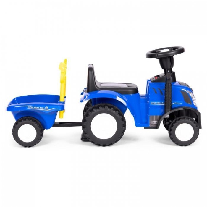 Ecotoys Tractor fara pedale New Holland cu remorca pentru copii 658T Albastru