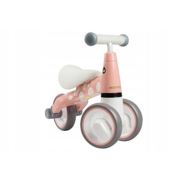 Ecotoys Tricicleta copii fara pedale Flamingo LB1603 varsta 1-3 ani scaun confortabil si moale roti duble fata functie de blocare a ghidonului sarcina maxima admisa 20 kg