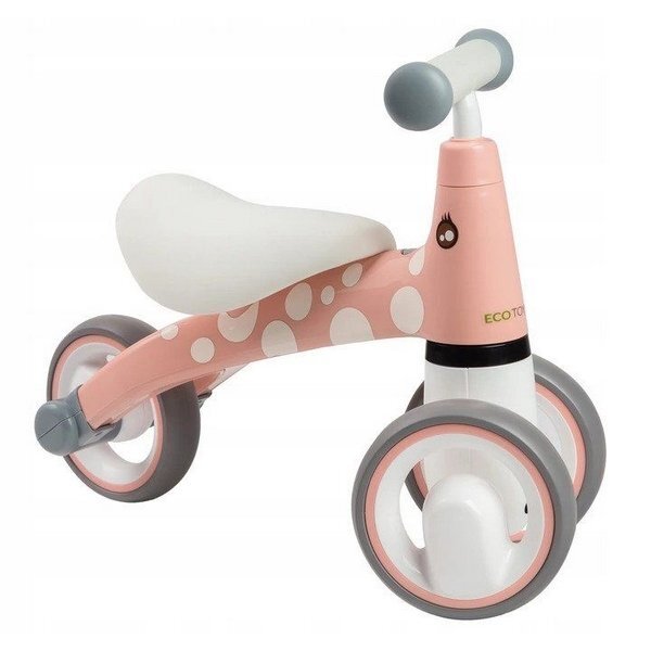 Ecotoys Tricicleta copii fara pedale Flamingo LB1603 varsta 1-3 ani scaun confortabil si moale roti duble fata functie de blocare a ghidonului sarcina maxima admisa 20 kg
