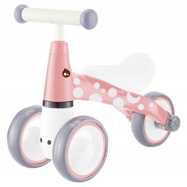 Ecotoys Tricicleta copii fara pedale Flamingo LB1603 varsta 1-3 ani scaun confortabil si moale roti duble fata functie de blocare a ghidonului sarcina maxima admisa 20 kg