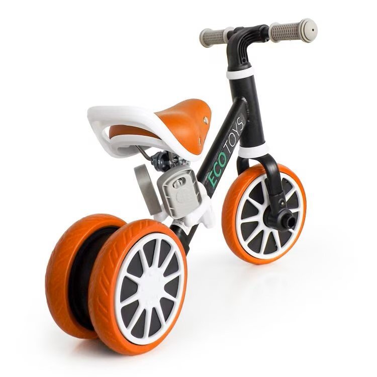 Ecotoys Tricicleta de echilibru 3 in 1 cu pedale pentru copii LC-V1322 Negru transformabila in bicicleta de echilibru inaltime reglabila roti din spuma EVA sarcina maxima admisa 30 de kg