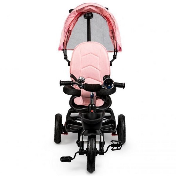 Ecotoys Tricicleta pentru copii JM-311 Roz cu sezut reversibil de la 12 luni pana la 25 kg spatar reglabil pozitie de somn si sezut rotativ