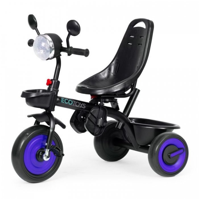 Ecotoys Tricicleta pentru copii WQL-066-51 Albastru 3 in 1 cu scaun rotativ 360 roti din spuma EVA