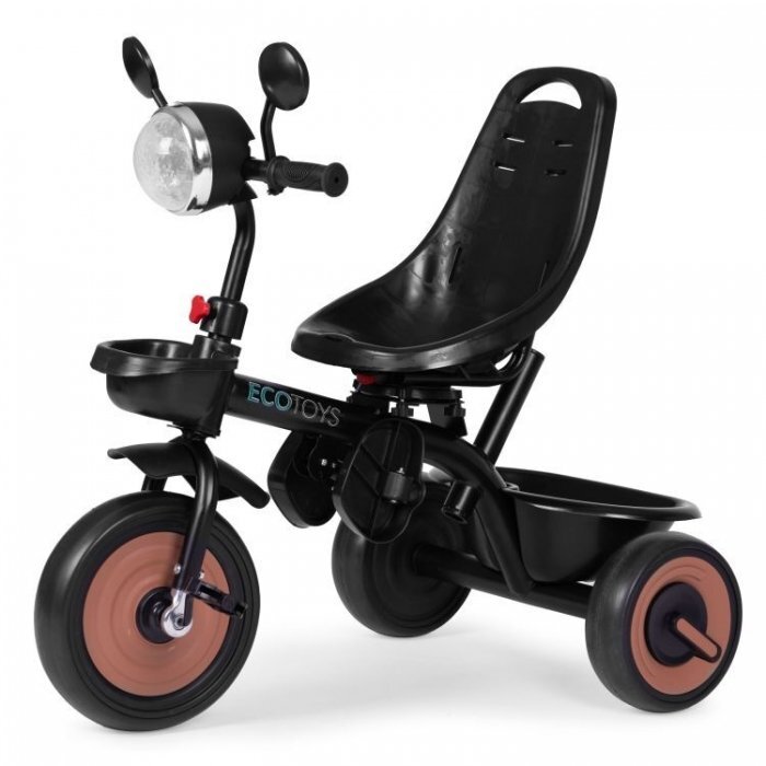 Ecotoys Tricicleta pentru copii WQL-066-51 Bej 3 in 1 cu scaun rotativ 360 roti din spuma EVA
