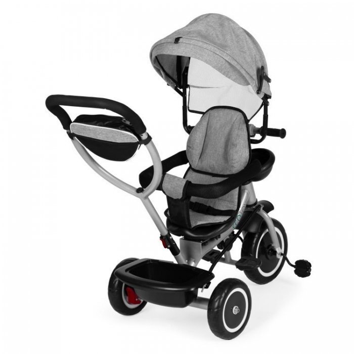 Ecotoys Tricicleta pentru copii WQL-066-52 Gri 2 in 1 cu scaun rotativ 360 roti din spuma EVA greutate admisa 25kg