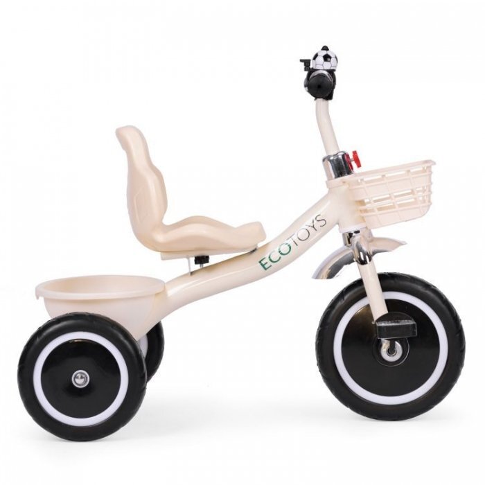 Ecotoys Tricicleta pentru copii WQL-1999 Bej cu pedale roti din spuma EVA greutate admisa 25 kg