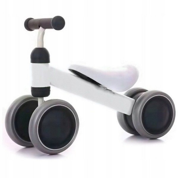 Ecotoys Vehicul copii fara pedale JM-118 alb scaun confortabil si moale roti duble fata-spate varsta 18-36 luni sarcina maxima admisa 20 kg roti din plastic moale