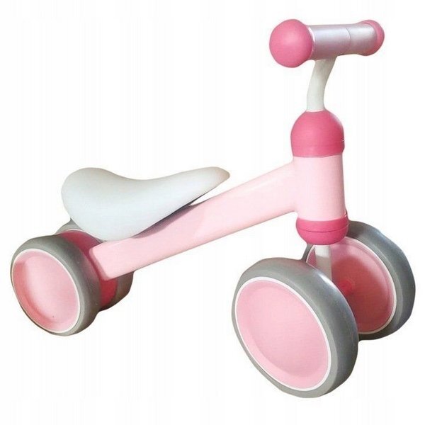 Ecotoys Vehicul copii fara pedale JM-118 roz scaun confortabil si moale roti duble fata-spate varsta 18-36 luni sarcina maxima admisa 20 kg roti din plastic moale