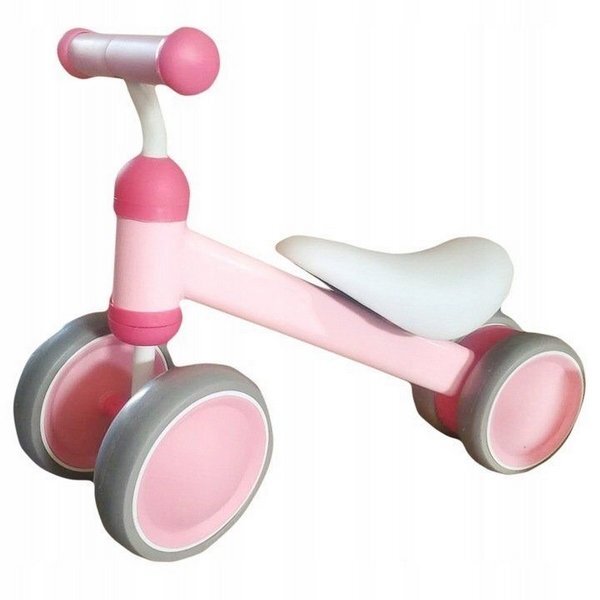 Ecotoys Vehicul copii fara pedale JM-118 roz scaun confortabil si moale roti duble fata-spate varsta 18-36 luni sarcina maxima admisa 20 kg roti din plastic moale