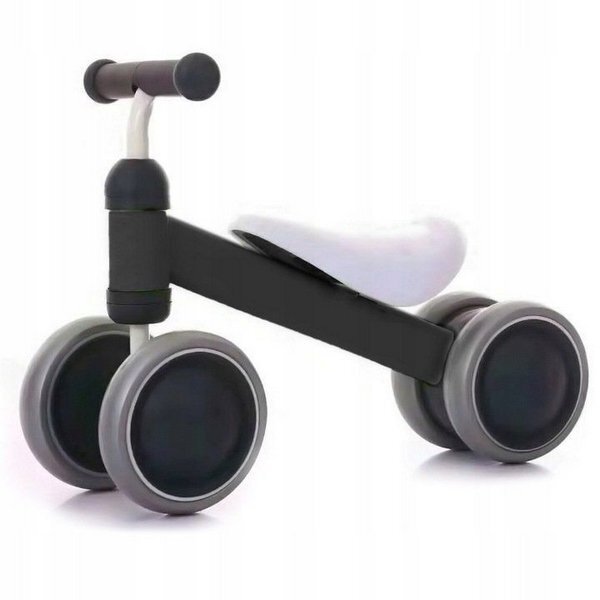 Ecotoys Vehicul copii fara pedale LB1603 negru scaun confortabil si moale roti duble fata-spate varsta 18-36 luni sarcina maxima admisa 20 kg roti din plastic moale
