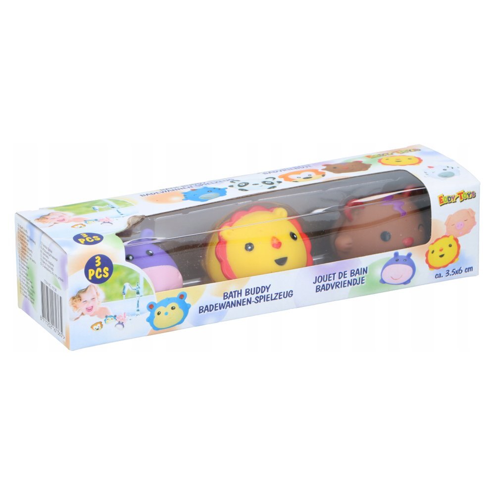 Eddy Toys Set 3 jucarii de baie hipopotam leu ursulet