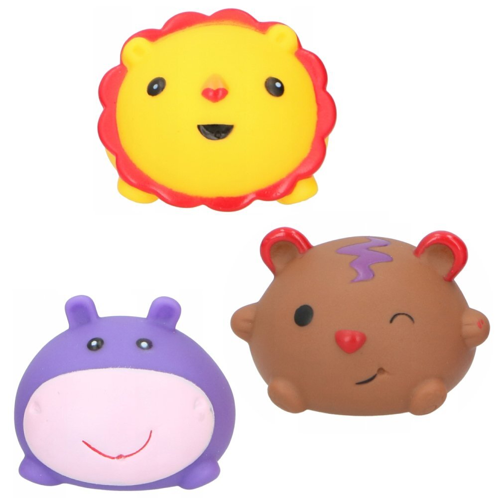 Eddy Toys Set 3 jucarii de baie hipopotam leu ursulet