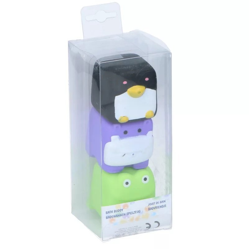 Eddy Toys Set 3 jucarii de baie pinguin hipopotam broscuta
