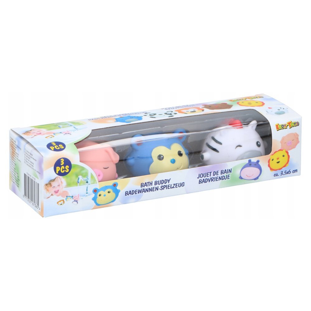 Eddy Toys Set 3 jucarii de baie porcusor soricel zebra