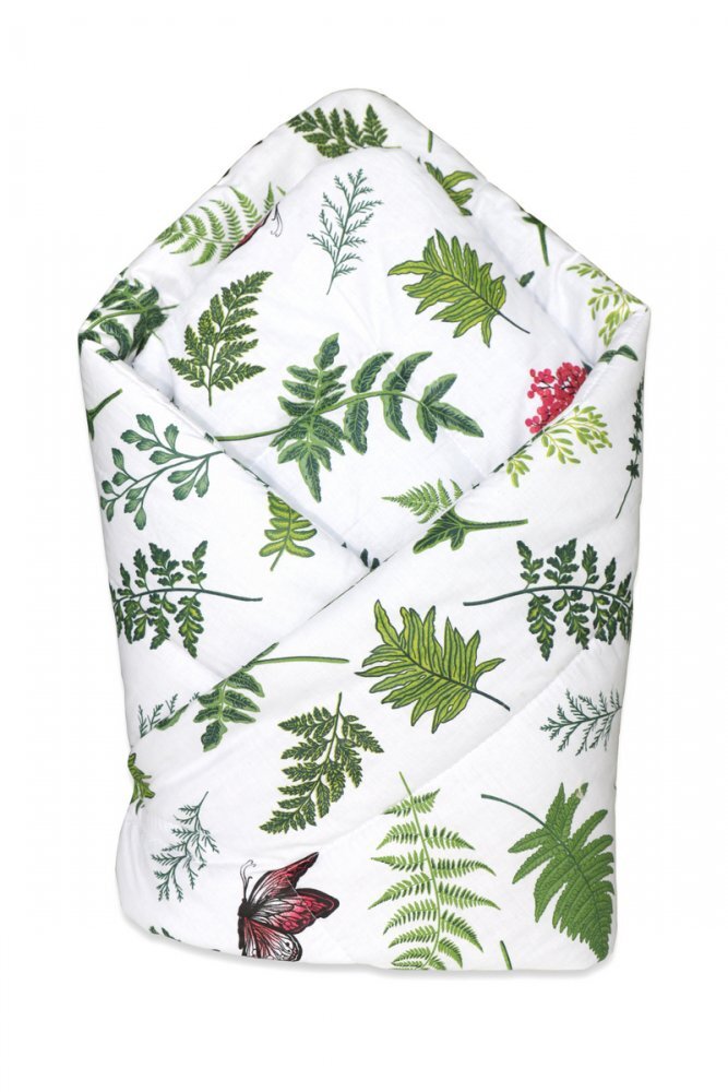 EgaKids Paturica de infasat nou-nascut 75x75 cm Green Leaves