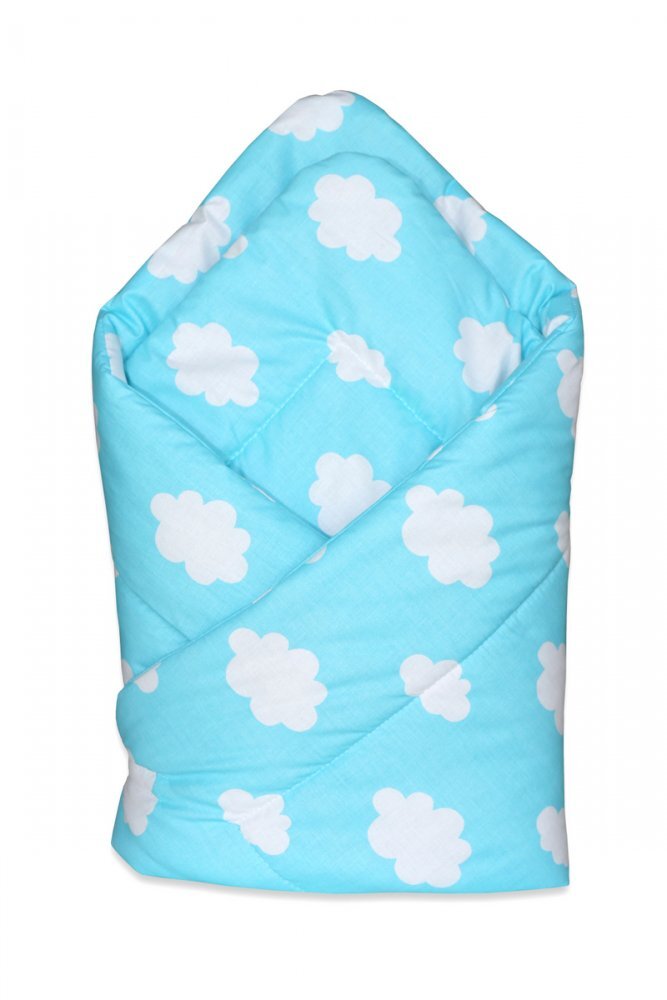 EgaKids Paturica de infasat nou-nascut 75x75cm model Blue Clouds