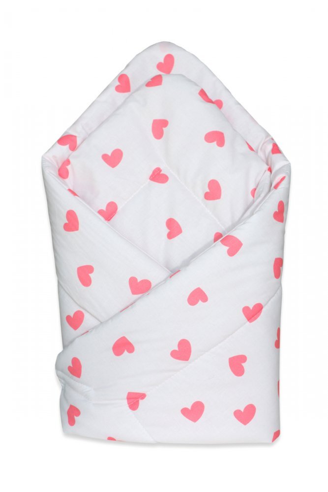 EgaKids Paturica de infasat nou-nascut 75x75cm model Pink Hearts