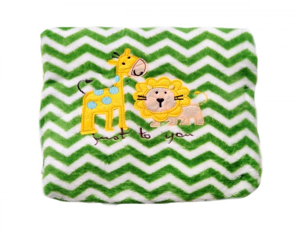 EgaKids Paturica din microfibra 80x100 cm model Green Zig Zag