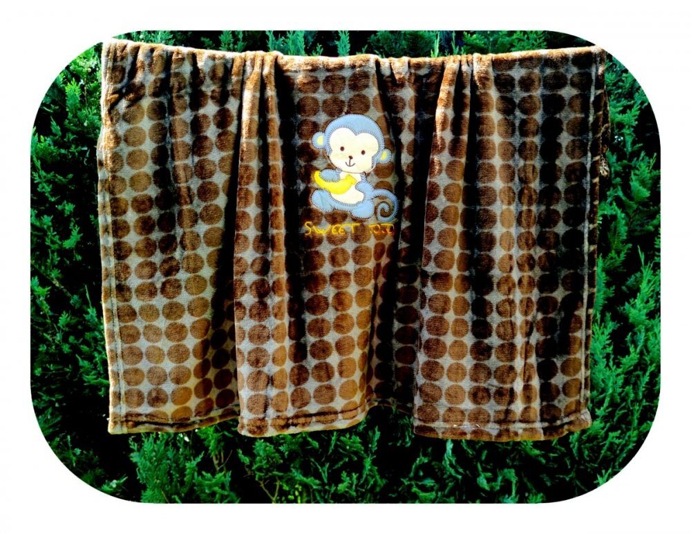 EgaKids Paturica din microfibra 80x100 cm model Monkey