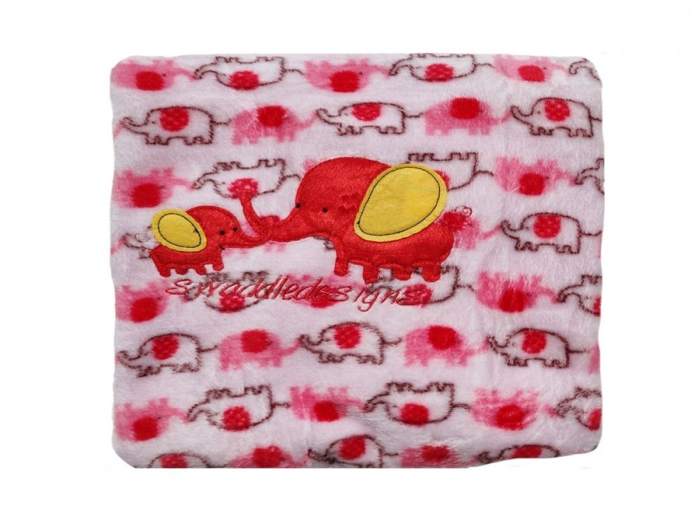 EgaKids Paturica din microfibra 80x100 cm model Red Elephants
