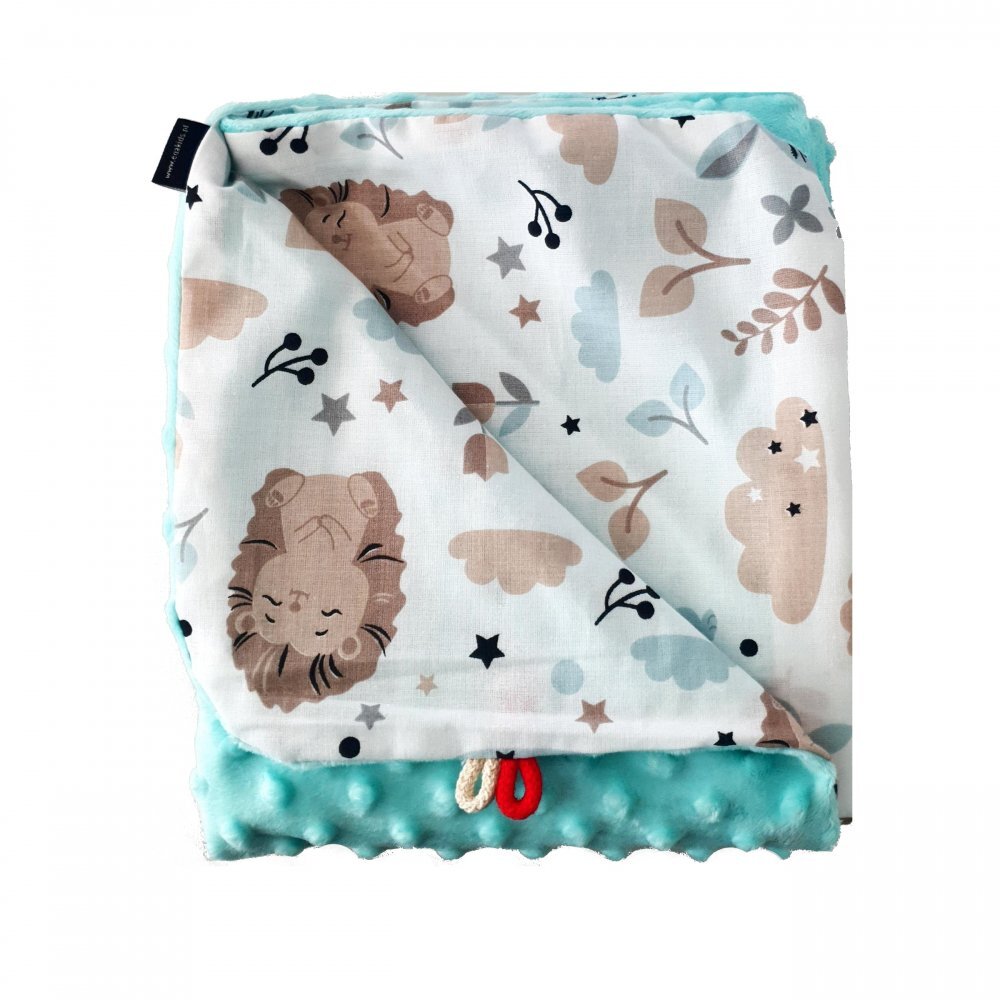 EgaKids Paturica Minky pentru copii 75x75 cm Green Bunny