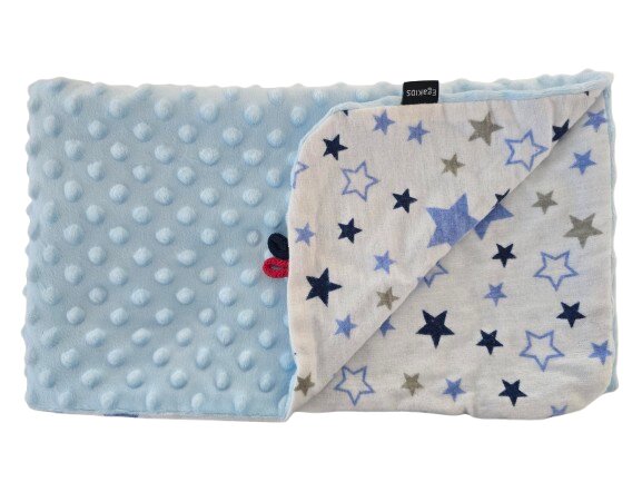 EgaKids Paturica Minky pentru copii 75x75 cm K-637 Blue Stars