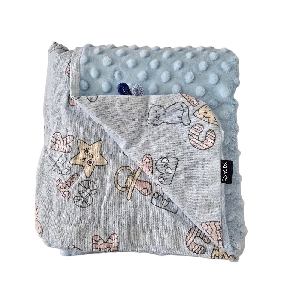 EgaKids Paturica Minky pentru copii 75x75 cm K-637 Letters