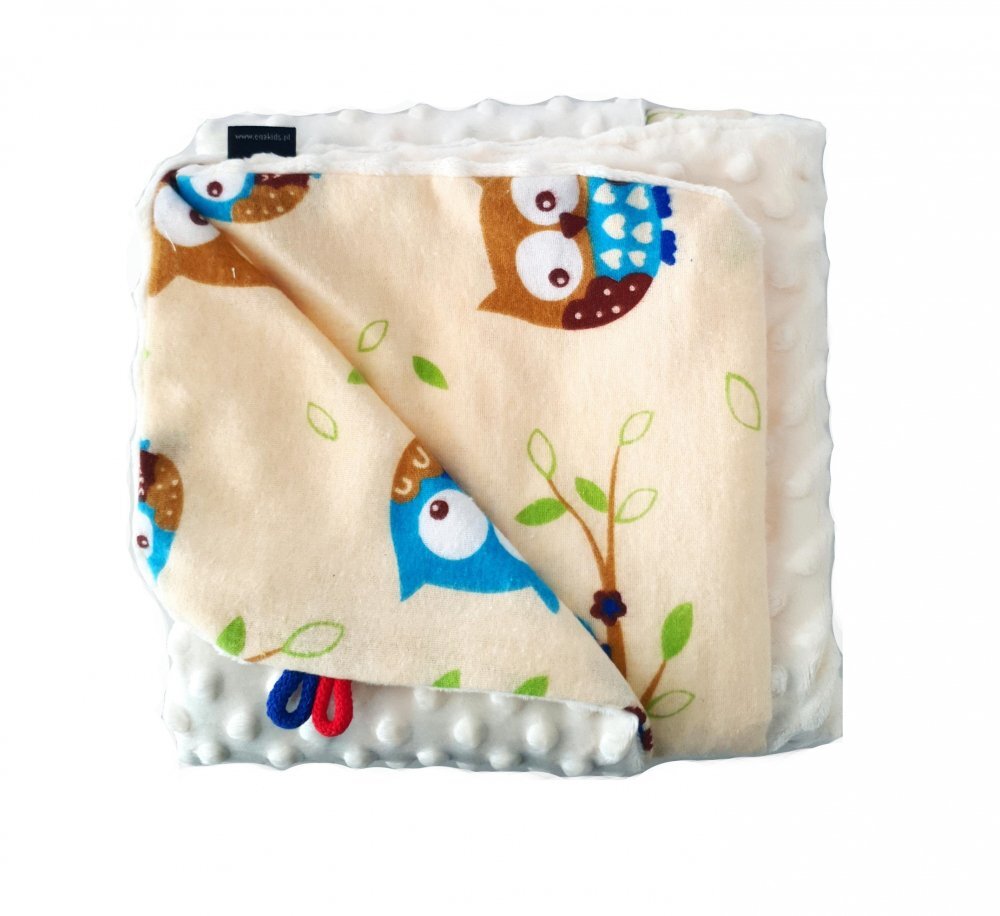 EgaKids Paturica Minky pentru copii 75x75 cm K-644 Bufnita