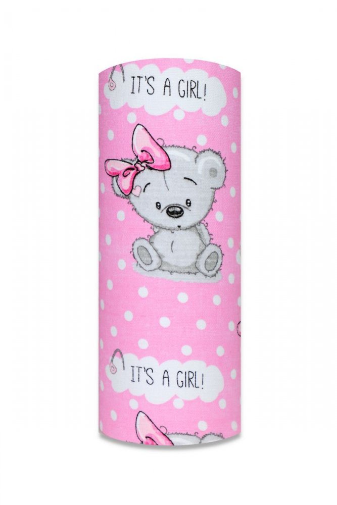 EgaKids Scutec din bumbac tetra Lux 70x80 cm model Pink Bear