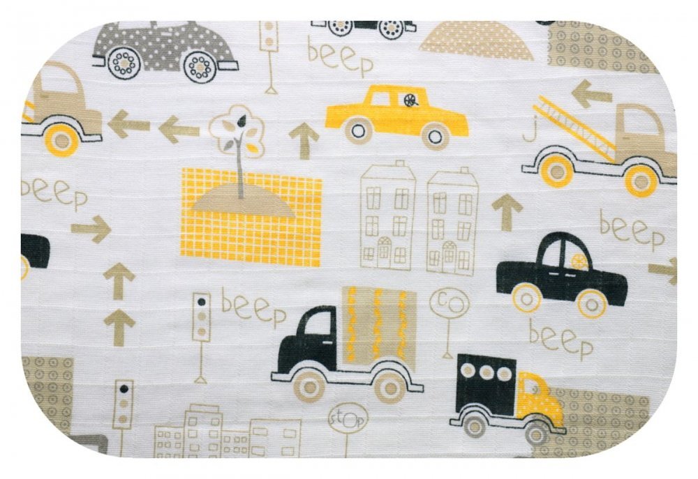EgaKids Scutec din bumbac tetra Lux 70x80 cm Yellow City