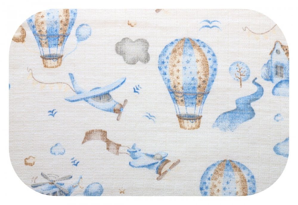 EgaKids Scutec din muselina 70x80 cm Tetra model Avioane Albastre