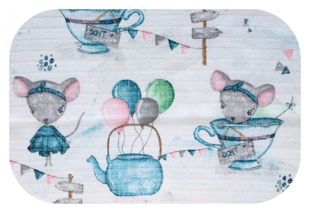 EgaKids Scutec din muselina 70x80 cm Tetra model Mouse Cup BluePink