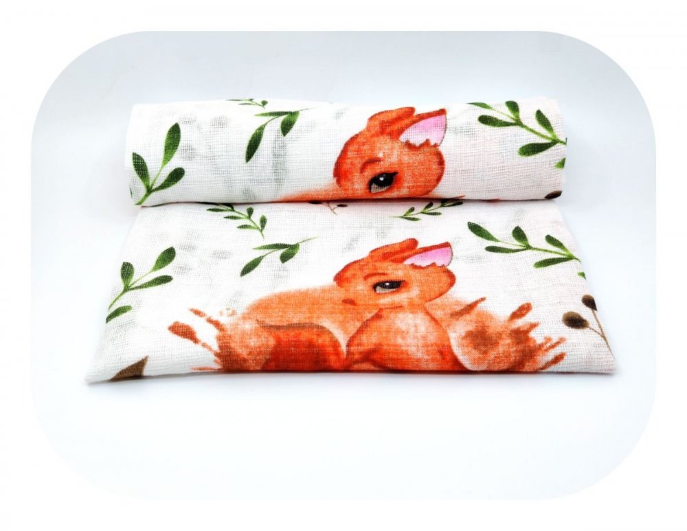 EgaKids Scutec din muselina 70x80 cm Tetra model Squirrel and leaf