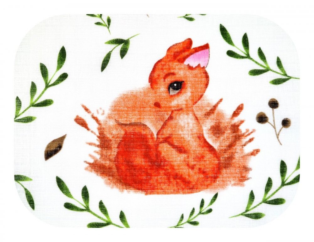 EgaKids Scutec din muselina 70x80 cm Tetra model Squirrel and leaf