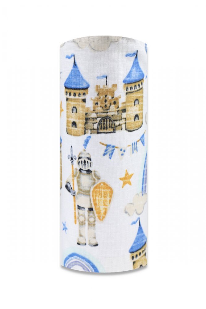 EgaKids Scutec din muselina tetra 70x80 cm model Blue Castle